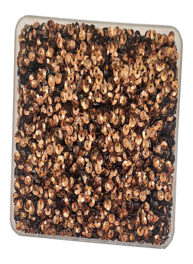 eshoppee 200 gm, 2 mm Brown Color Round Shape Sequins Sitara, for Jewellery Making Embroidery Material Art and Craft DIY kit, Glitter Sequince Beads (17, 200 gm) - Image 1